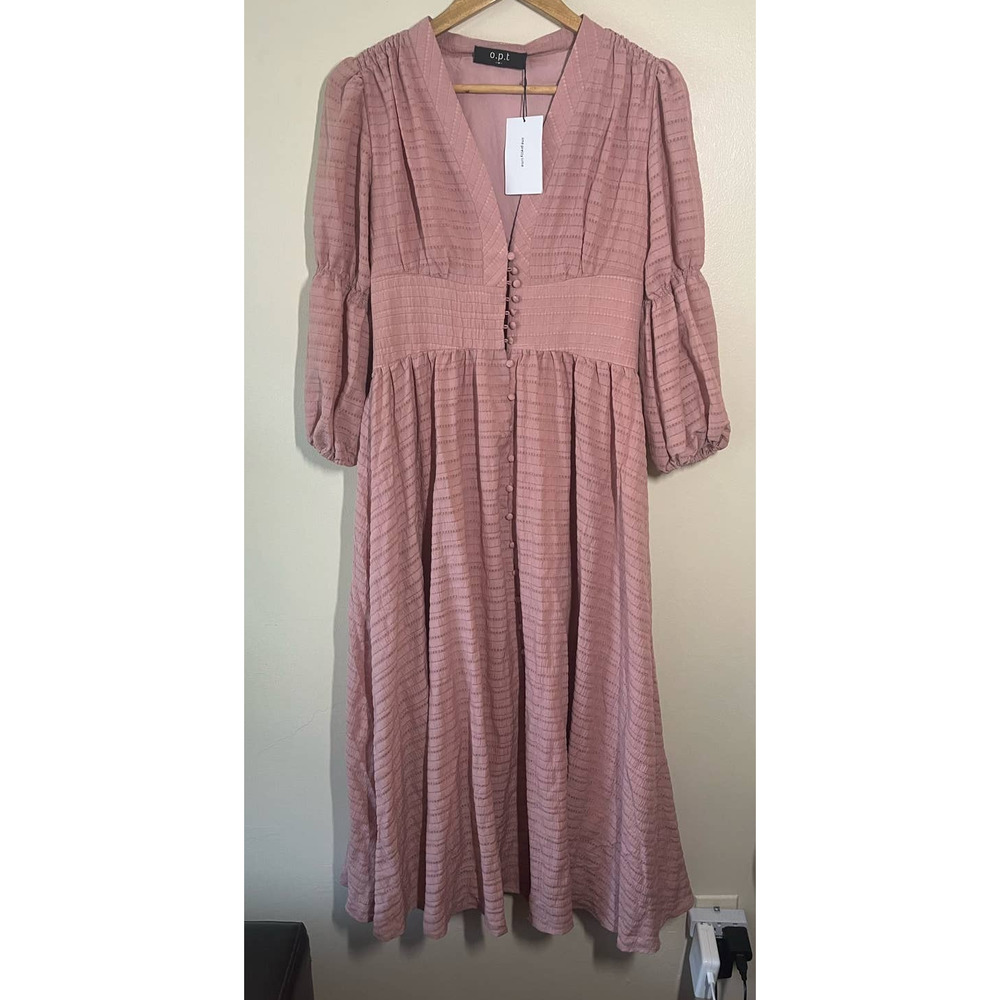 NWT o.p.t One Pretty Time Massaya Pink Midi Dress